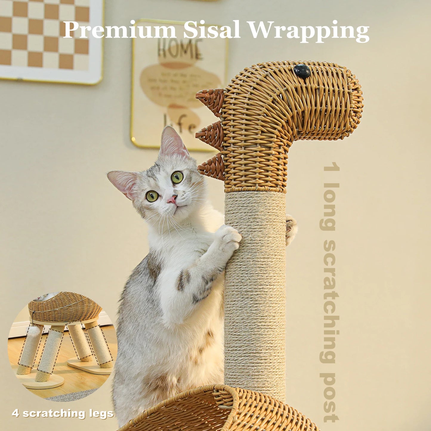 PAWZ Road Dinosaur Cat Tree Tower Sisal Scratching Post