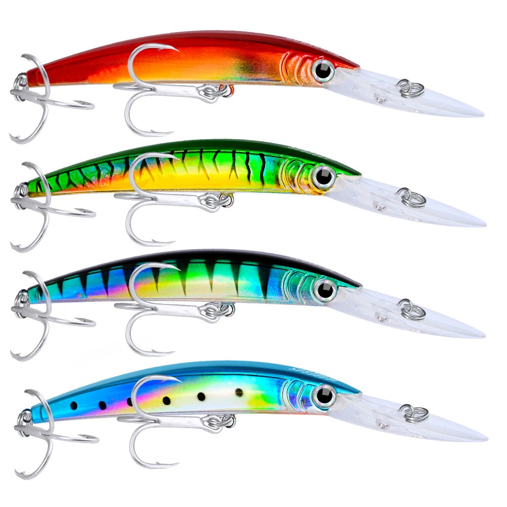 Minnow Plastic Hard Baits With Hooks For Seawater Fishing Artificial Bait Accessory
