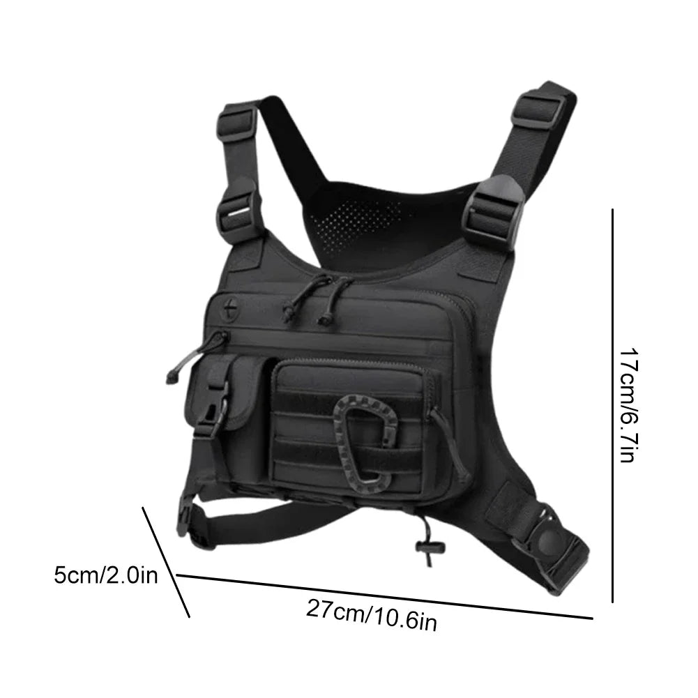 Fishing Vest Bag Men's Utility Tool Chest Bags Waist Pack Outdoor Mountaineering Camping Hiking Hunting Backpack Front Rig Pouch