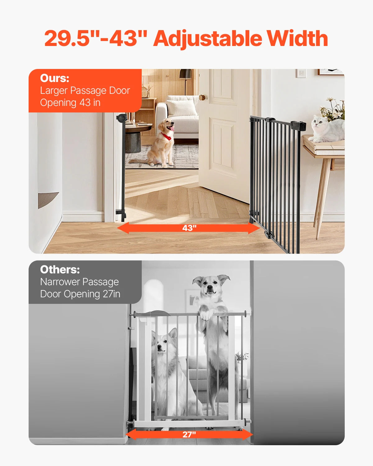 VEVOR Baby Gate For Kids And Pets With No Threshold
