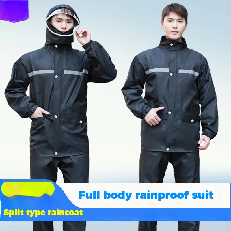 Full Body Raincoat And Rainpants For Motorcycle And E Bike