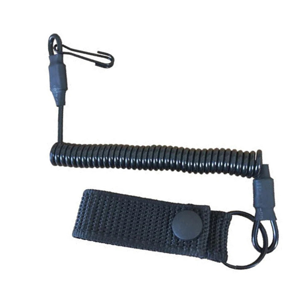 Outdoor Tactic Spring Lanyard Elastic Retractable Anti-lost Waist Hanging Retention Rope Police Pistols Gun Rifle Sling Hunting