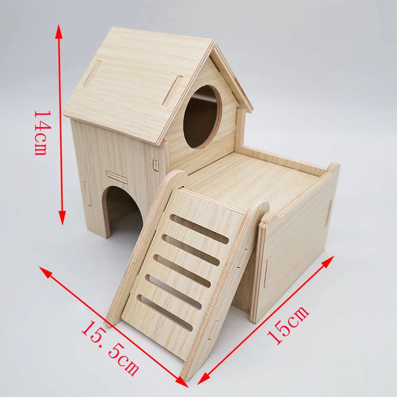 Hamster Squirrel Solid Wood Avoidance House Hedgehog Wooden House Golden Bear Nest Dutch Pig Dormitory Rutin Chicken Large House