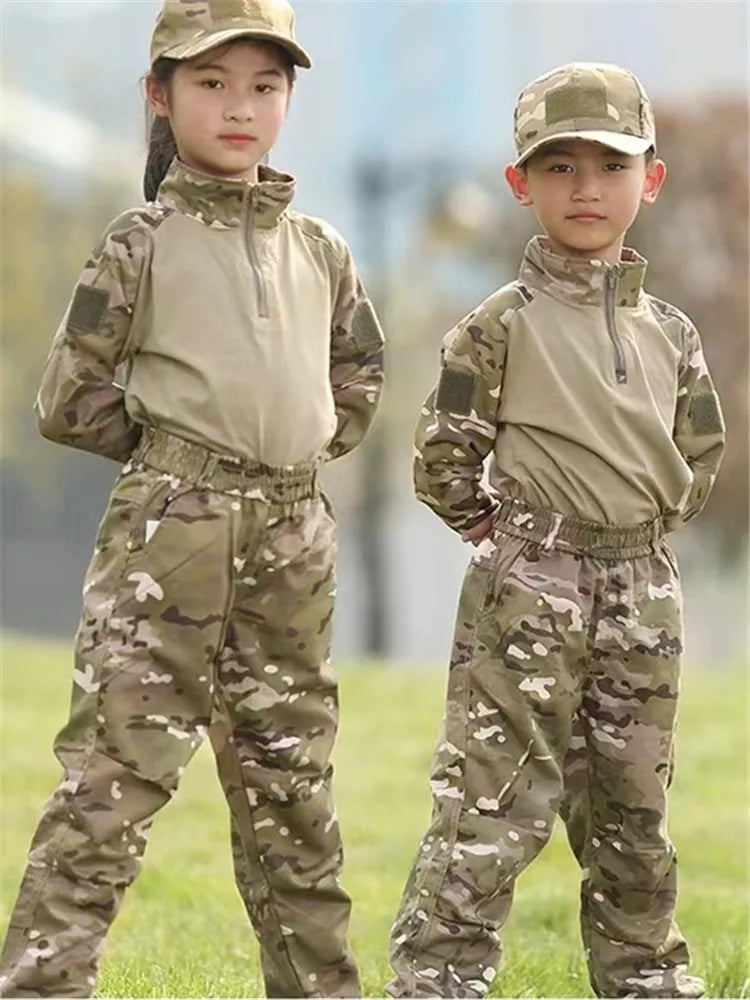 Boys  Tactical  Uniform Hunting Clothing Sets Children Airsoft Camouflage Suits Hiking Training Outdoor Parent-child