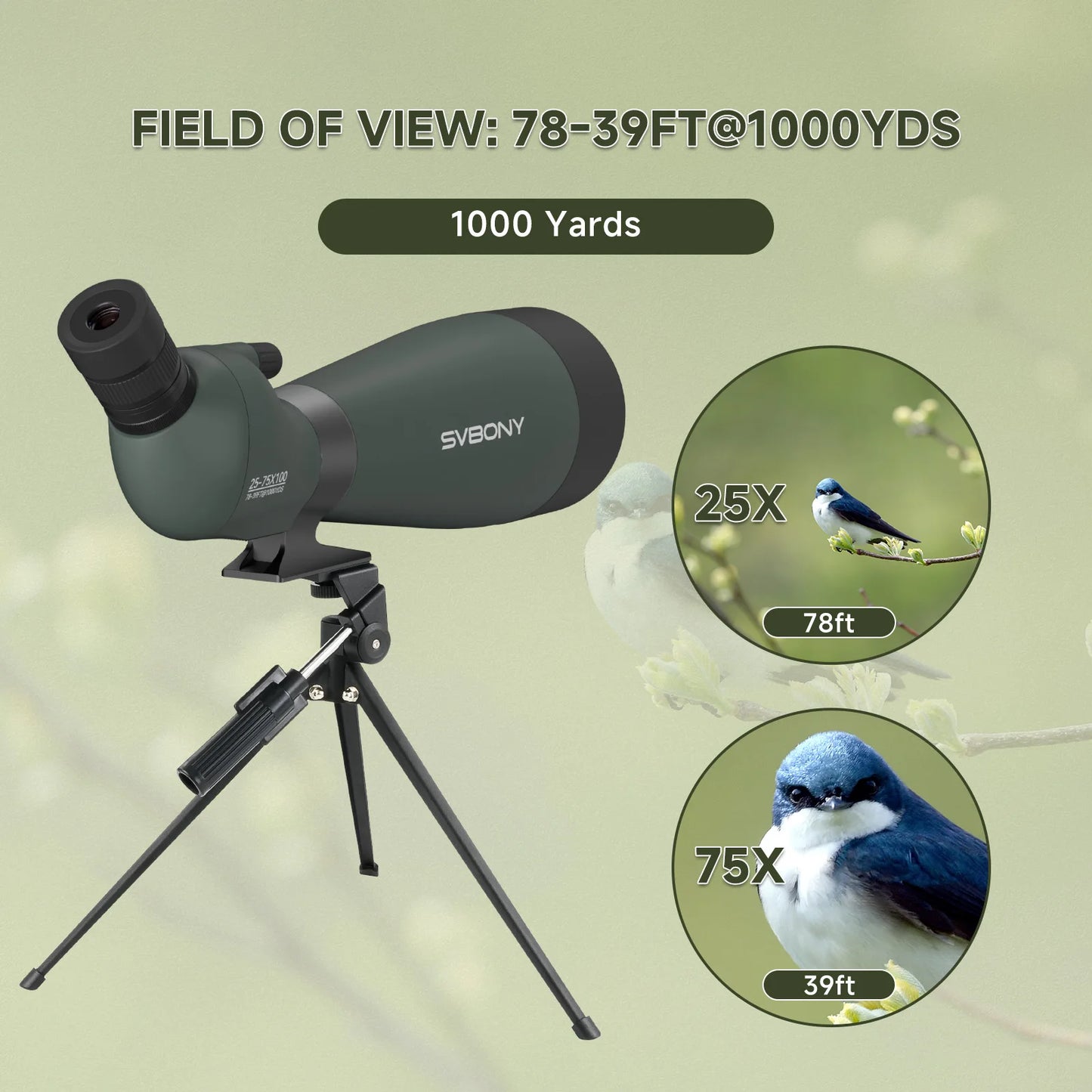 SVBONY SV28A Spotting Scope For Beginners Bird Watching
