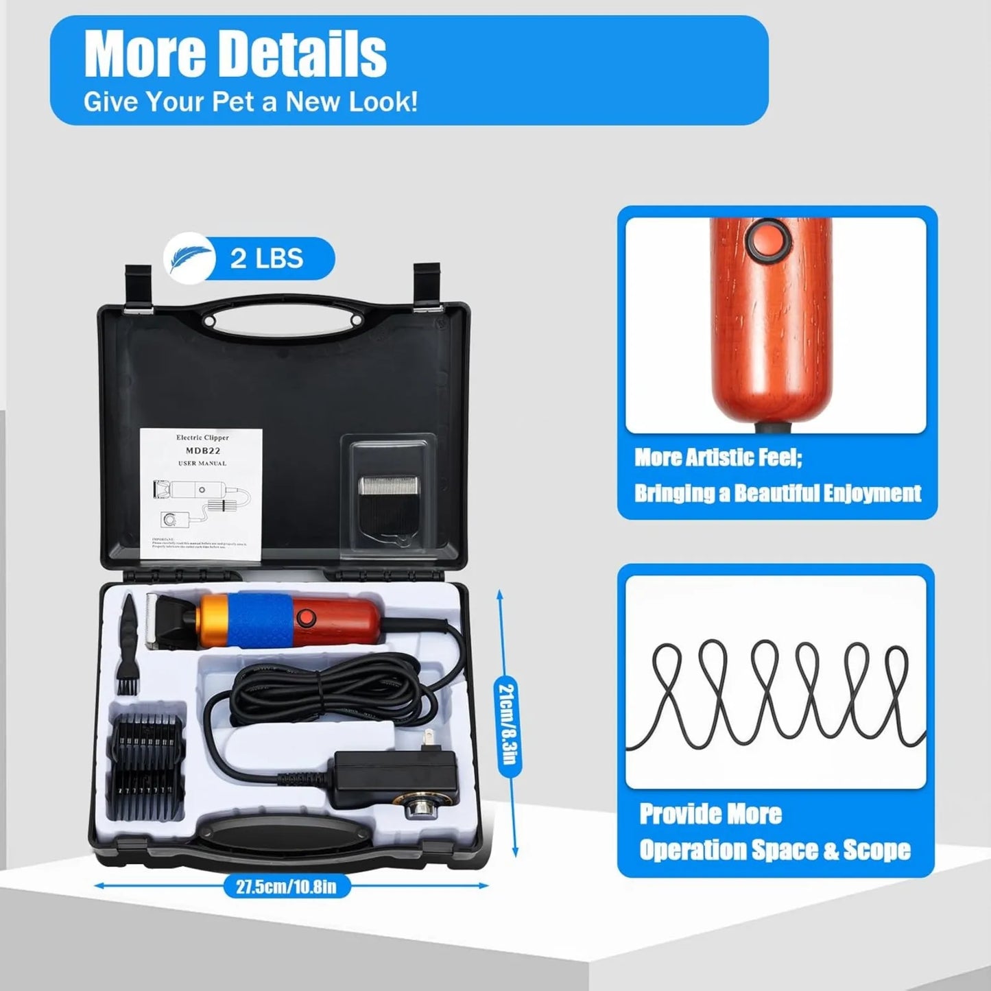 200W Electric Pet Clippers,Pet Dog Grooming Clippers Kit Low Noise Pet Hair Trimmer for Grooming Hair Clipper for Dogs Cats Pets