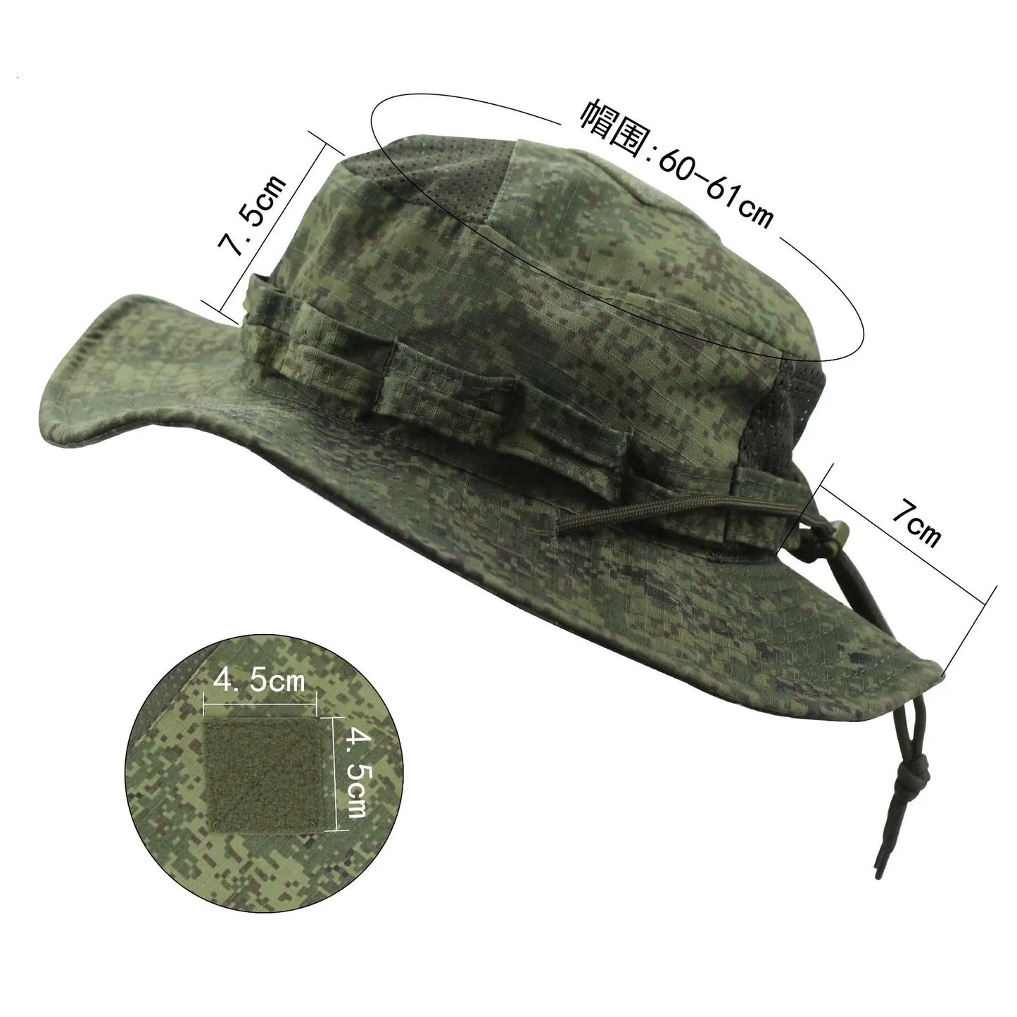 New Tactical Camouflage Boonie Cap Wide Brim Hat Men Outdoor Sports Fishing Hiking Hunting Sunshade Hat Foldable Soft Hat