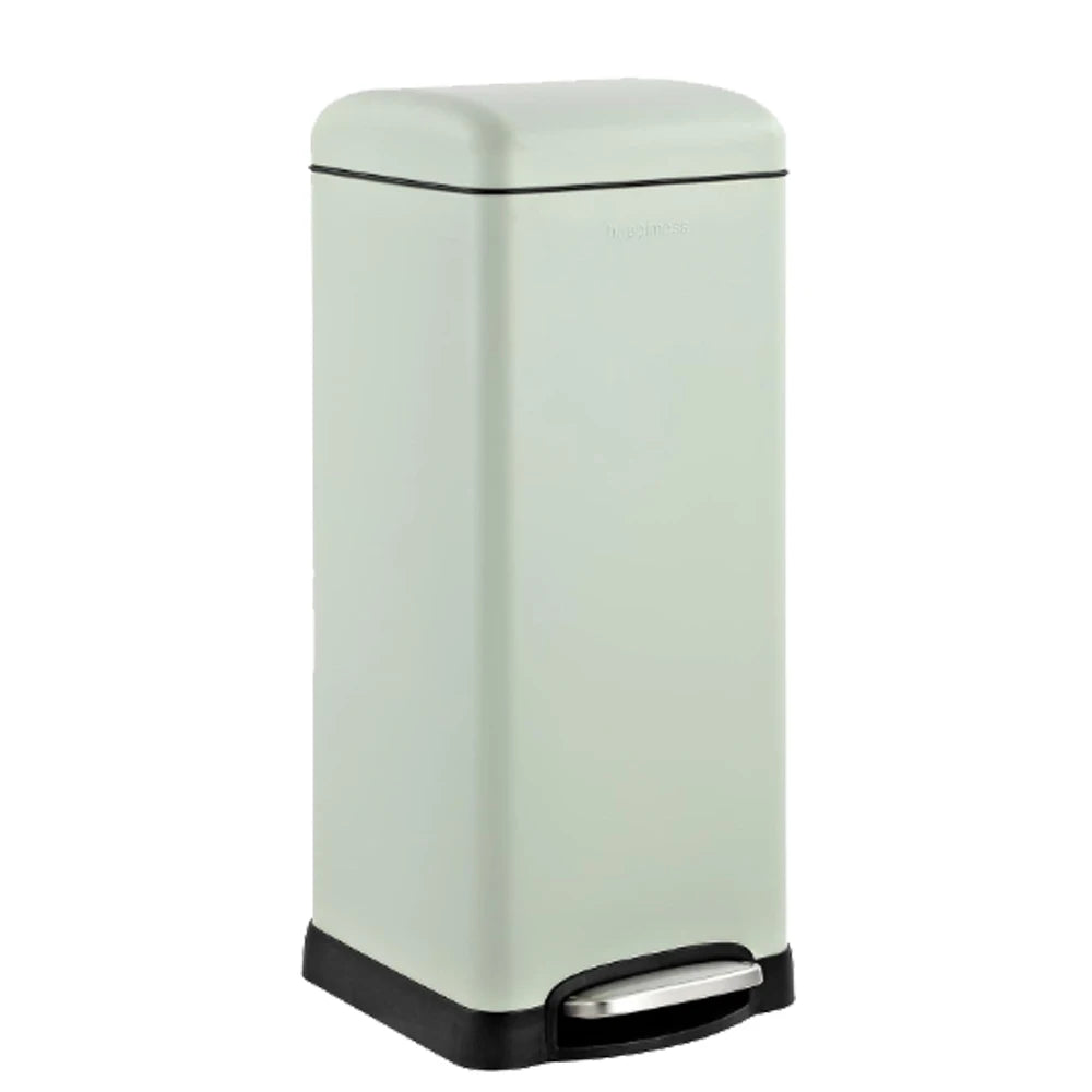 8 Gallon Step Trash Can, Square Fingerprint-Proof Garage Can with Soft-Close Lid for Home with Removable Inner Bucket