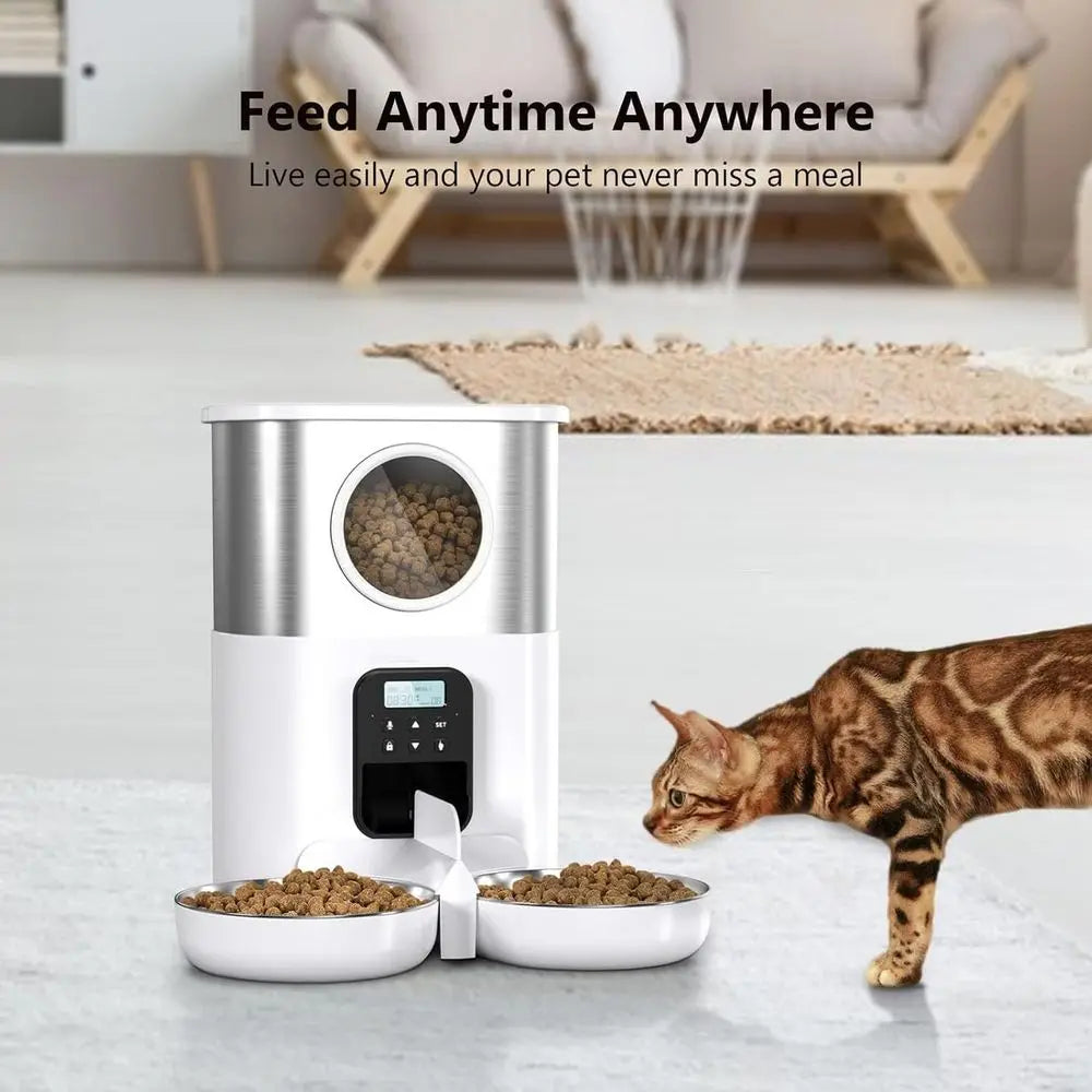 Stainless Steel Automatic Pet Feeder With Timer