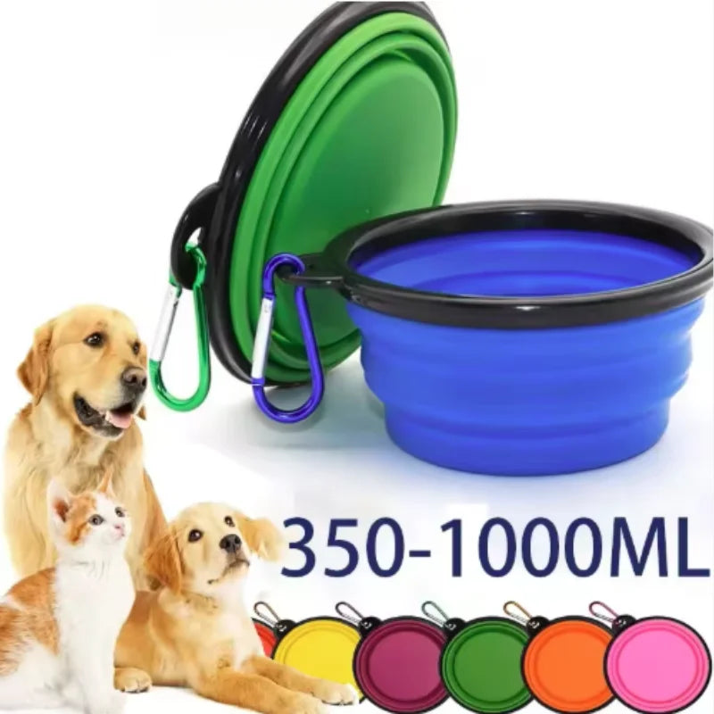 Durable TPR Pet Food Bowl Collapsible Travel Water Bowl