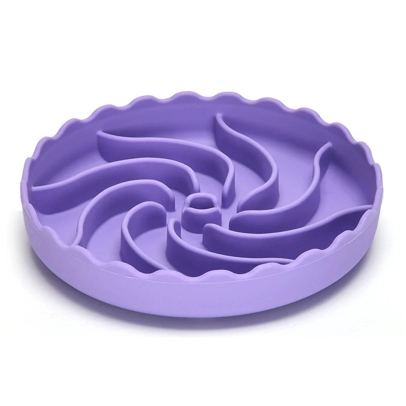 Dog Slow Feeder Bowl With Suction Mat Food Grade Silicone