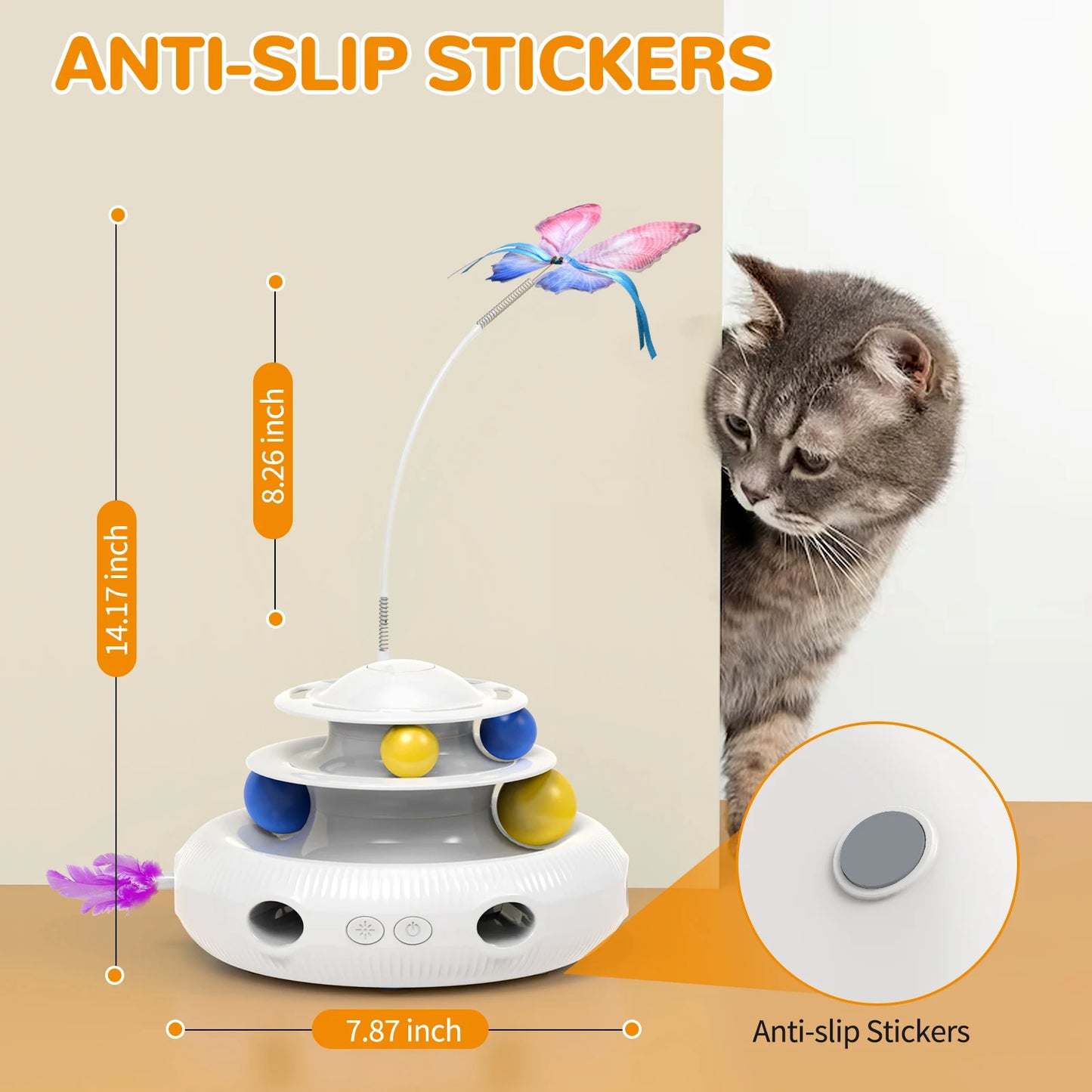Chargeable Cat Laser Interactive Indoor Puzzle Toy USB Teaser Feather