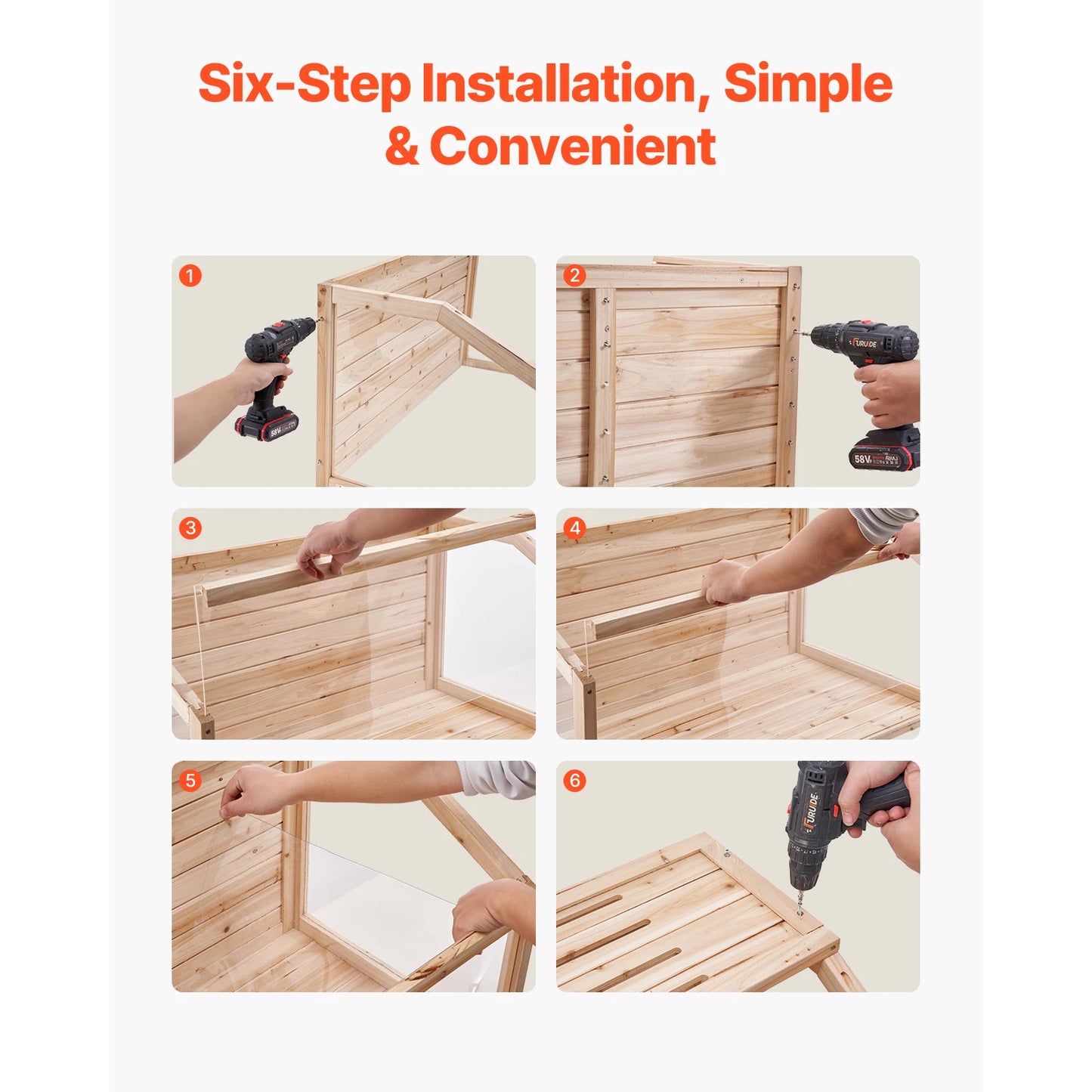 SucceBuy Wooden Hamster Cage 270 Degree Viewing Open Top Ventilated