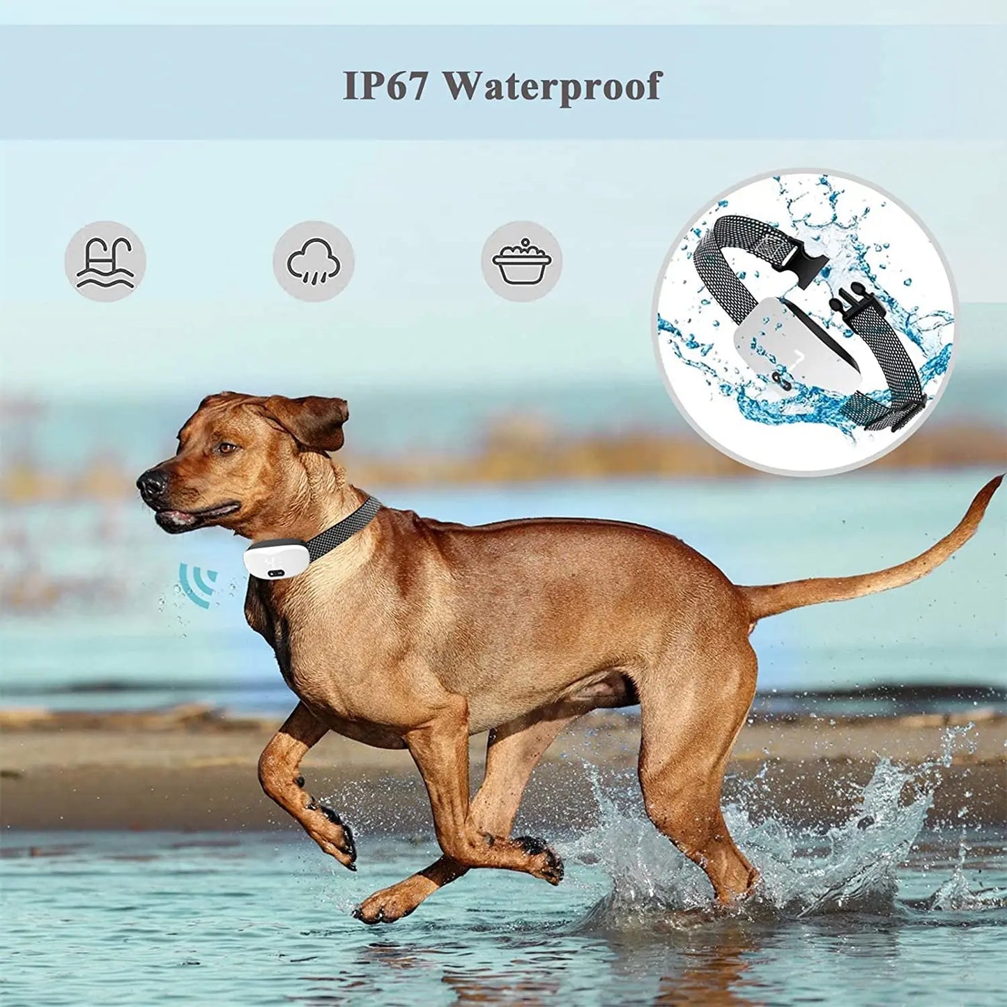 Dog Anti Bark Training Collar Beep Vibration LED