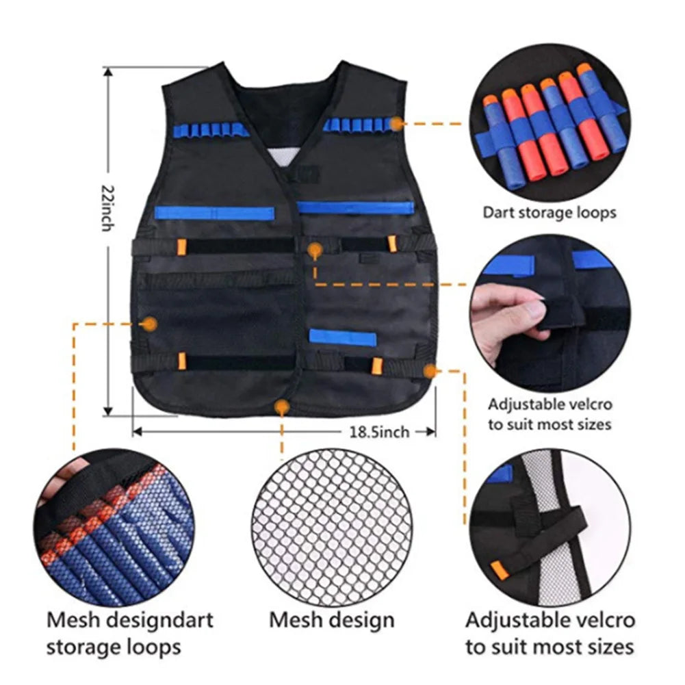 NONECN Kids Vest Kit for Nerf Undershirt Holder Magazine Organizer