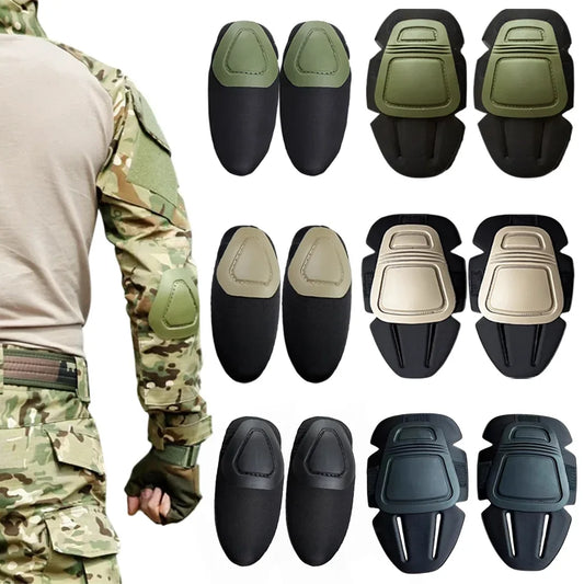 1Pair Tactical Protective Knee Elbow Pads Outdoor Camouflage Suit Gear Hunting Insert Type Soft Pad for Military Combat Use