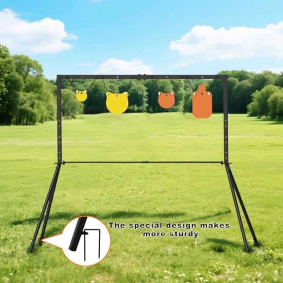 3 8 Thick AR500 Steel Target for Shooting Target Stand System Kit Designed for Outdoor Range and Shooting Practice with Adjusta