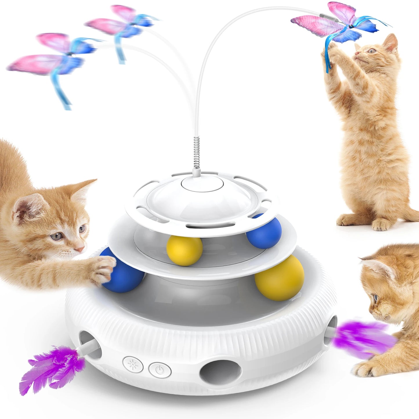 Chargeable Cat Laser Interactive Indoor Puzzle Toy USB Teaser Feather