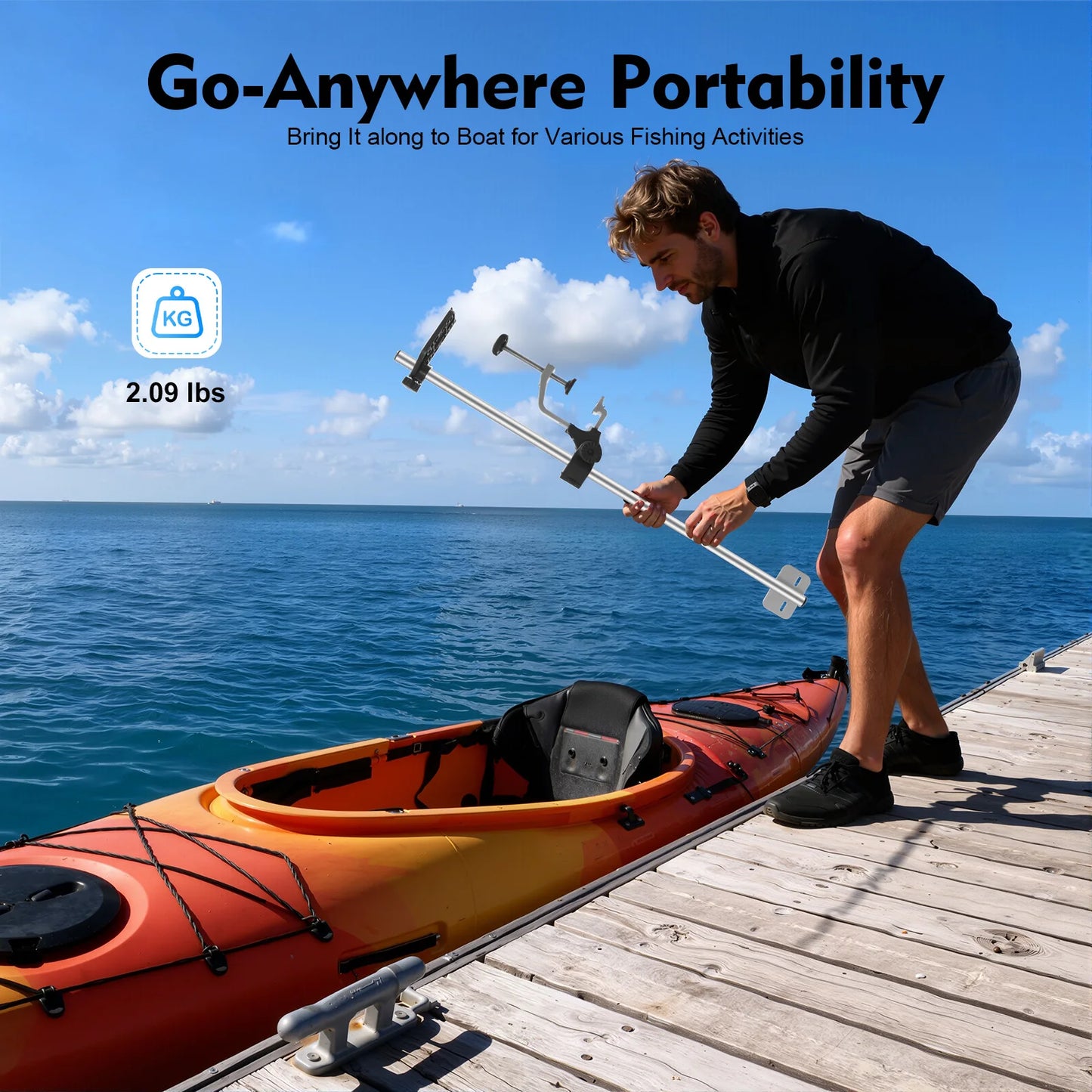 Portable Transducer Pole Mount Universal 360 Degree Rotating Fish Finder