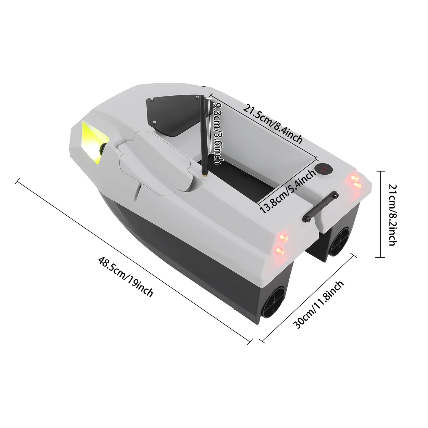 RC Bait Boat Bait Fishing Boat with GPS RC Bait Fishing Boat with Large Bait Compartment 12V 500m
