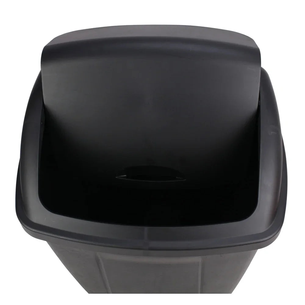 13 Gallon Durable Plastic Swing Top Trash Can Indoor Garbage Container Easy Clean Wastebasket Kitchen Office Bathroom