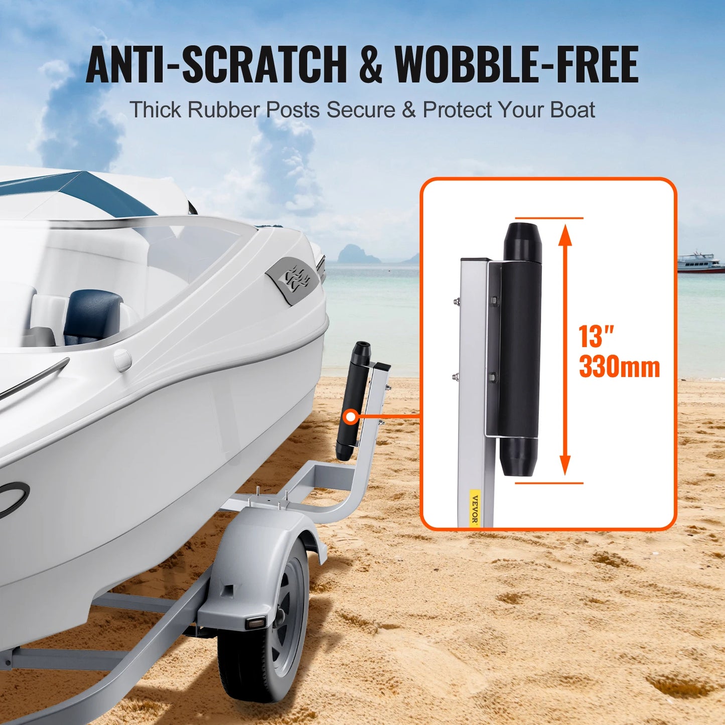 SucceBuy Boat Trailer Guide Poles 2PCS Adjustable Rustproof Galvanized Steel For Ski Boat Sailboat Trailers