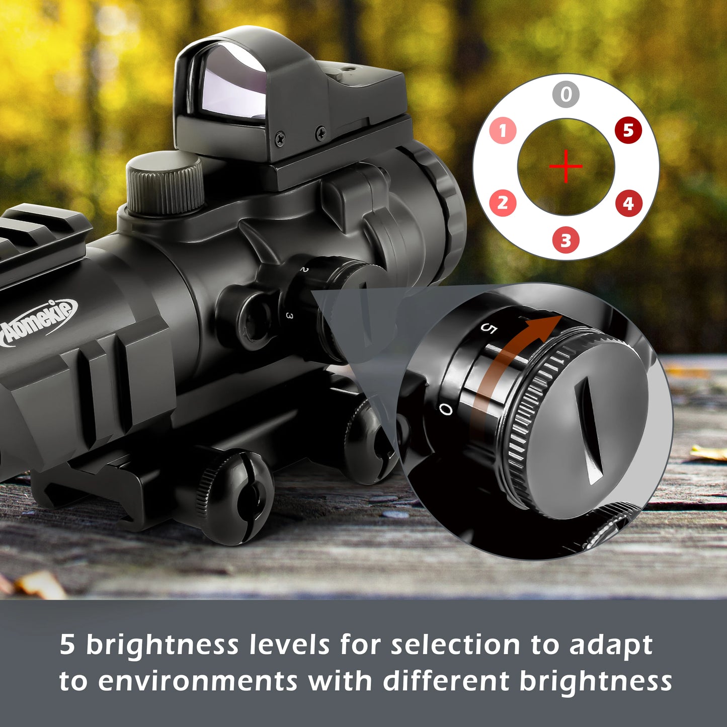 4X32 Tactical Red & Green Illuminated 20/22mm Rail Mount with Mini Red Green Dot Sight for Hunting Shooting