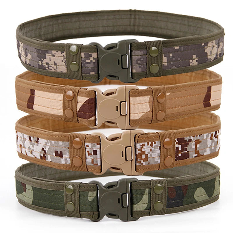 Quick Release Tactical Belt New Army Style Combat Belts Fashion Men Canvas Waistbands Man Outdoor Hunting Camouflage 130cm