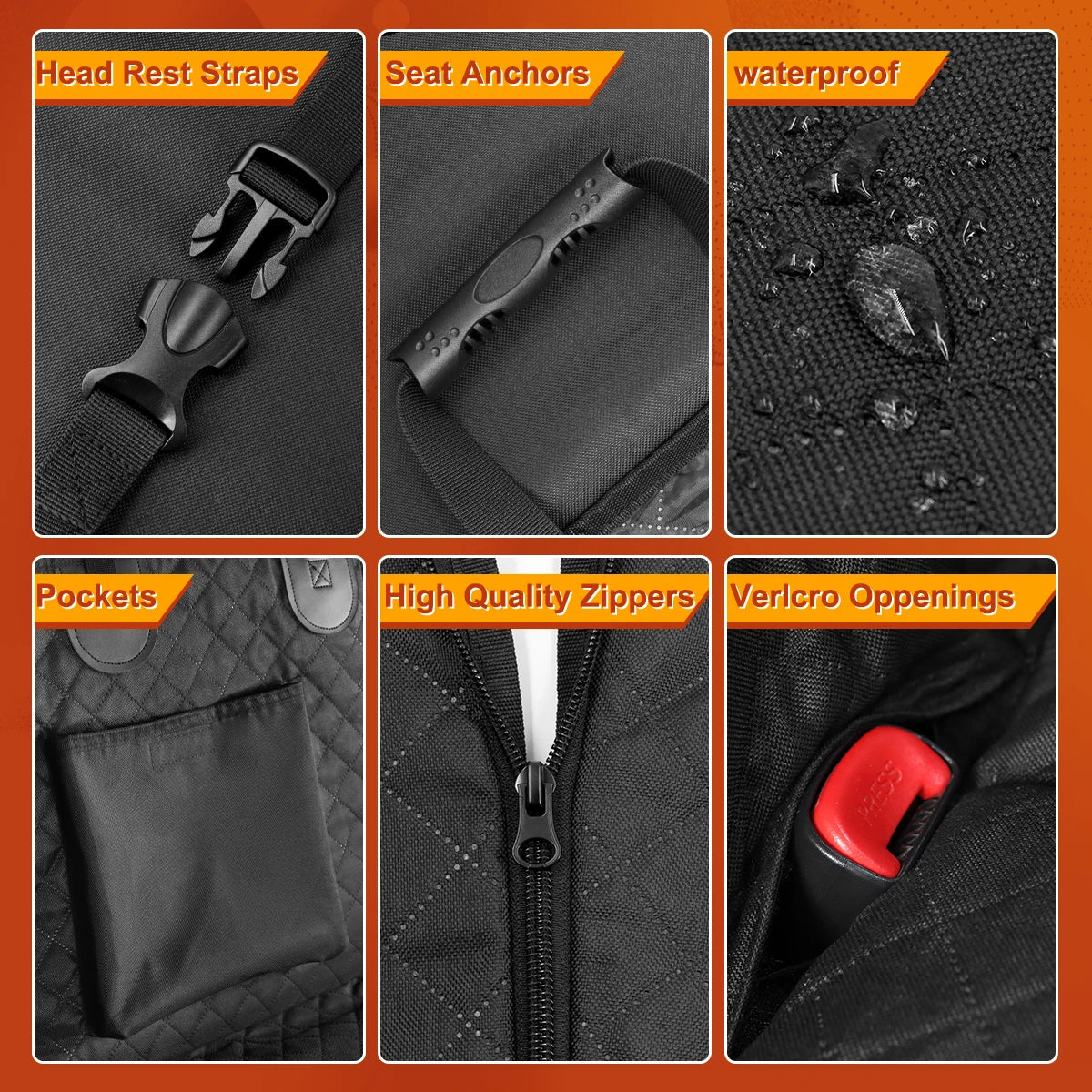 PETRAVEL Dog Car Back Seat Extender Hammock Cover Protector Waterproof