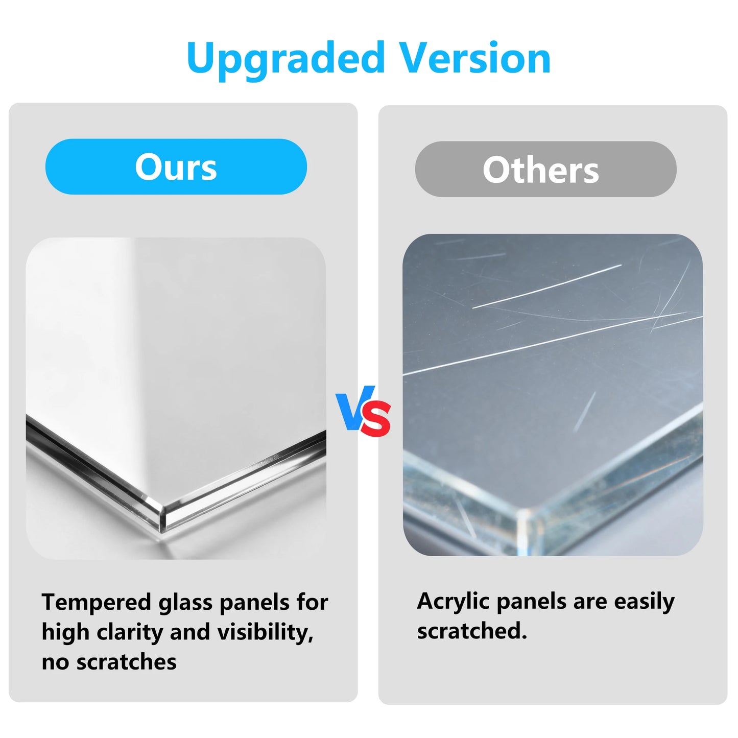 NONECN Wooden Hamster Guinea Pig Cage With Tempered Glass Panels Open Top