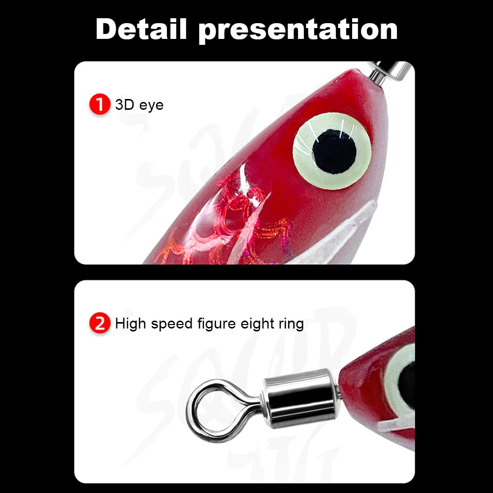 3-1Pcs Squid Jig Hook Fishing Lure Luminous 8cm 9.5g Artificial Fake Octopus Lures Wood Shrimp Cuttlefish Hard Bait Sea Tackle