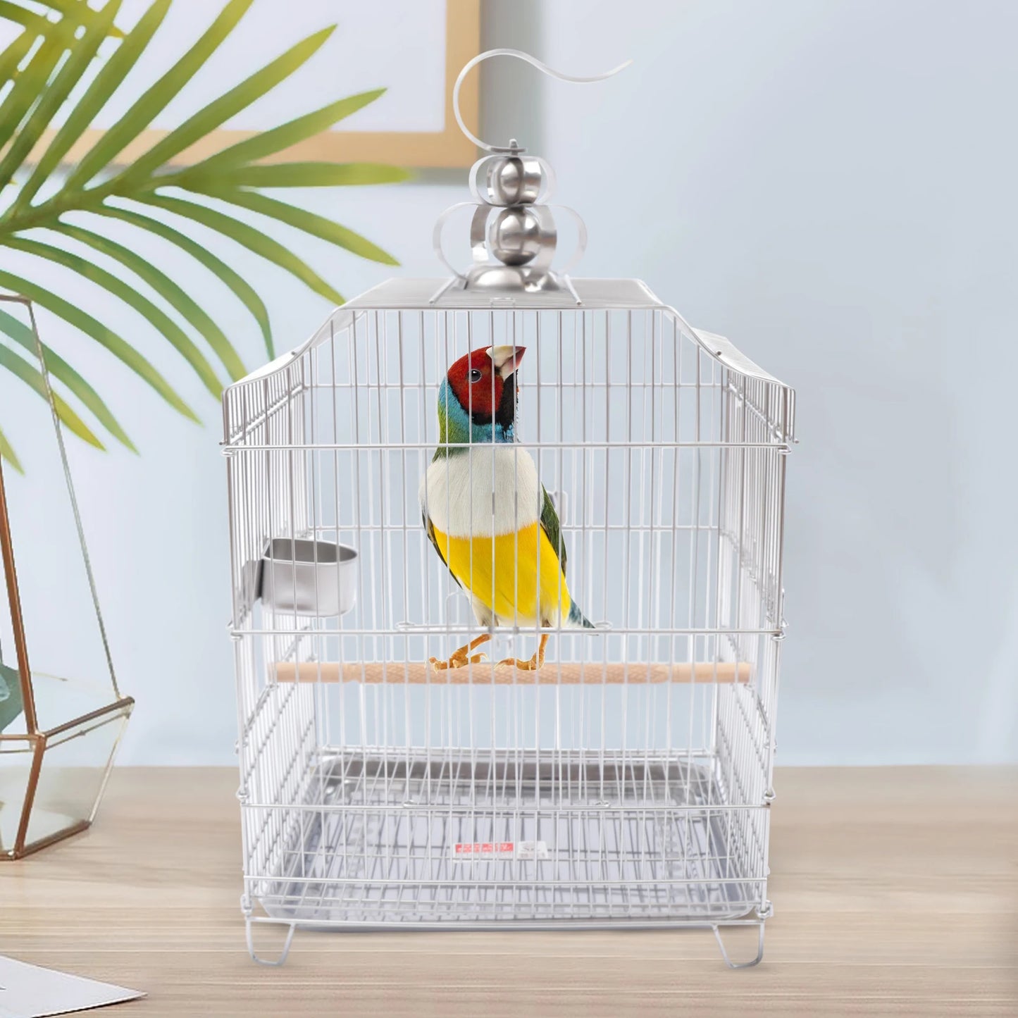 Stainless Steel Bird Cage, Encrypted Wire, Large Space, Easy Clean, for Budgies, Cockatiels & Medium Birds, Complete Accessories
