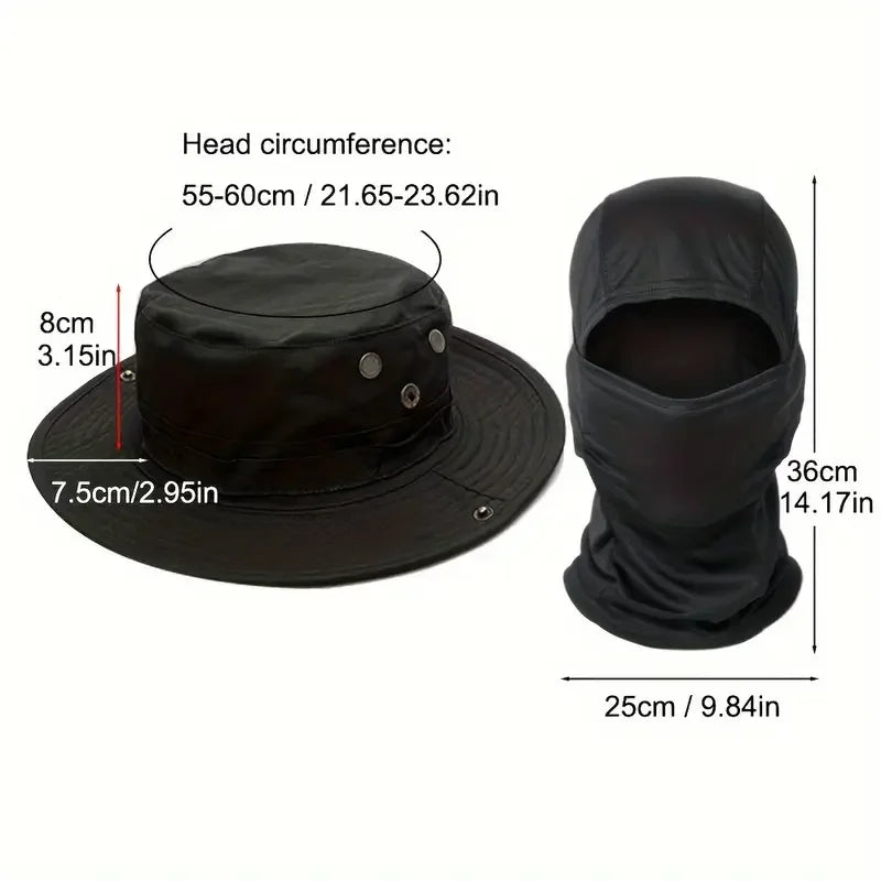 NONECN Camouflage Boonie Cap Balaclava Hat for Outdoor Hunting