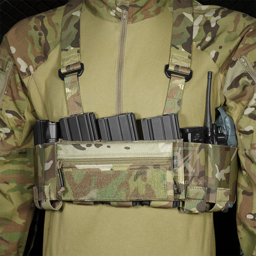 KRYDEX Tactical Ready Chest Rig Elastic Cummerbund 5.56 Magazine Radio Pouch Concealed Carry Low Vis Vest Sticky GP Candy Pouch